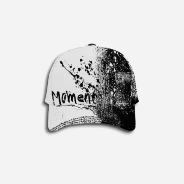 Black and white graphic Moment cap.